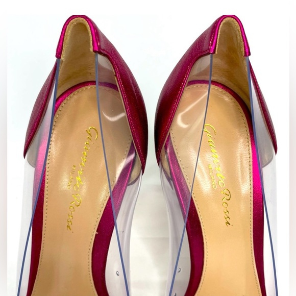 Gianvito Rossi Metallic Fushia & PVC Pumps - Picture 6 of 13